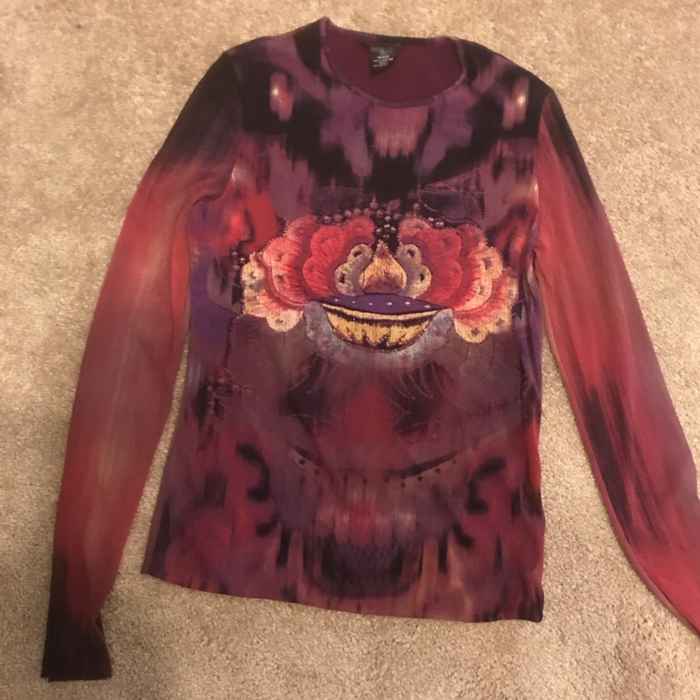 Vivienne Tam sheer long sleeve top
